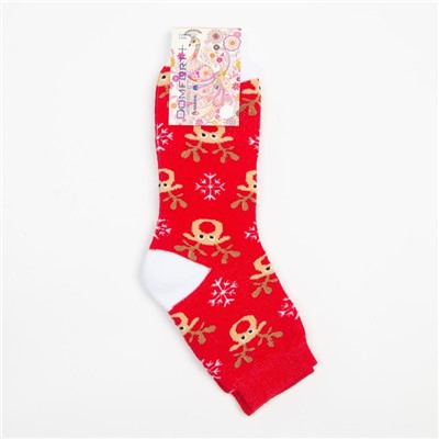 Носки женские махровые, цвет красный, размер 23